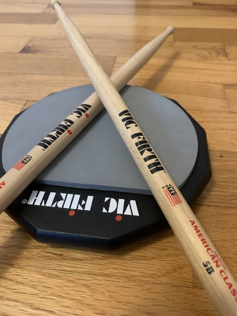 My practice pad and sticks